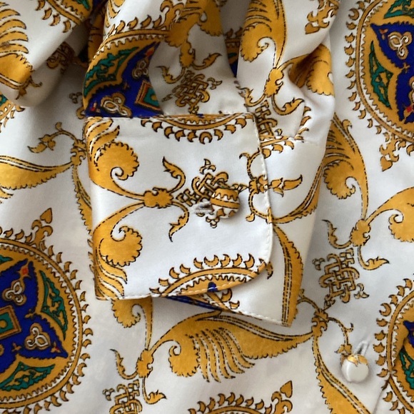 *NWT* ST JOHN COLLECTION Blue Knit Pants & Elegant 100% Silk Top Size 14 - Picture 5 of 7